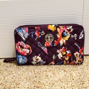 Vera Bradley Indiana Rose Turnlock Wallet w/ RFID